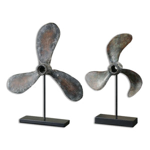 Propellers Rust Sculptures, S/2 - taylor ray decor