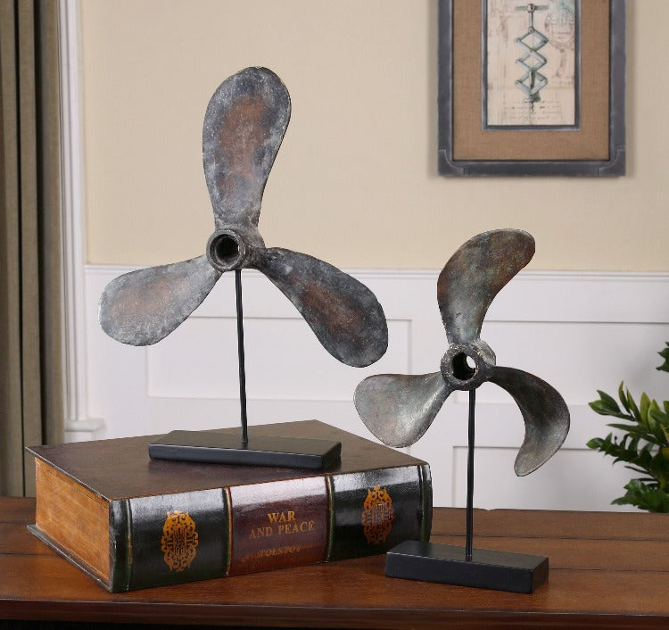 Propellers Rust Sculptures, S/2 - taylor ray decor