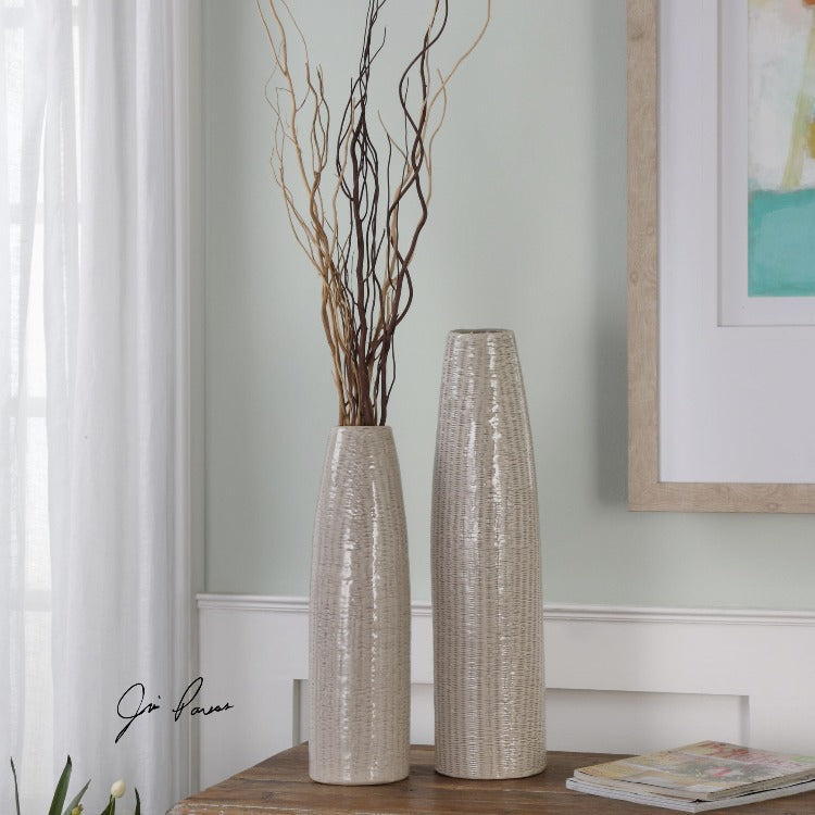 Sara Textured Ceramic Vases S/2 - taylor ray decor