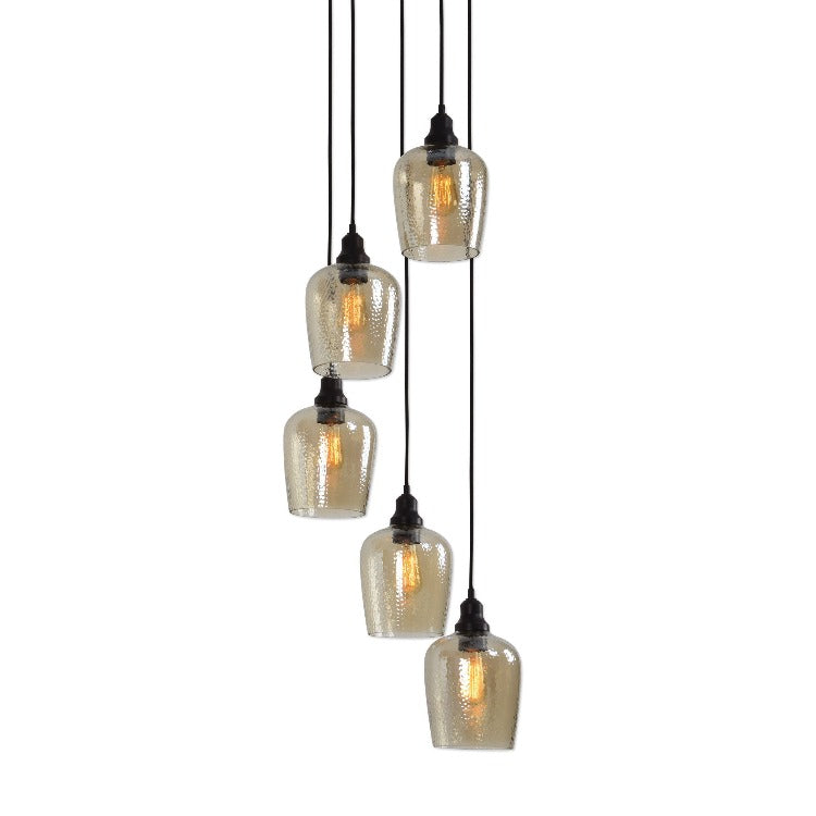 Aarush 5 Light Glass Cluster Pendant - taylor ray decor