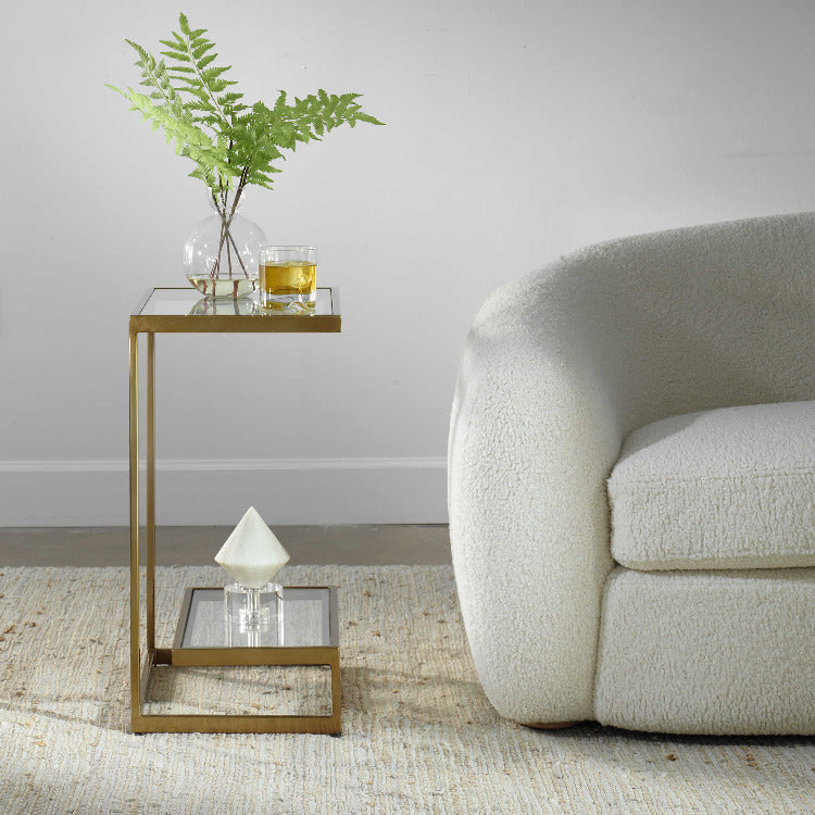 Musing Brushed Brass Accent Table @taylorraydecor