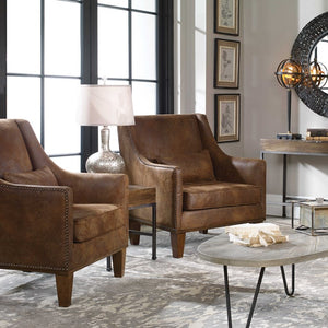 Clay Faux Leather Armchair - taylor ray decor