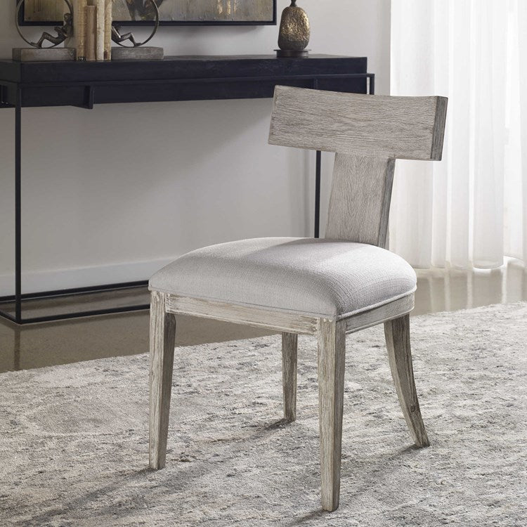 Idris Armless Accent Chair, White Set of 2