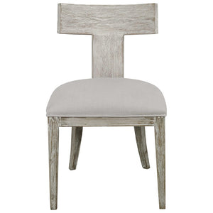 Idris Armless Accent Chair, White Set of 2