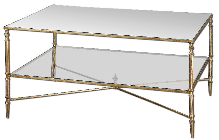Henzler Mirrored Glass Coffee Table - taylor ray decor