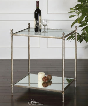 Gannon Mirrored Glass End Table - taylor ray decor