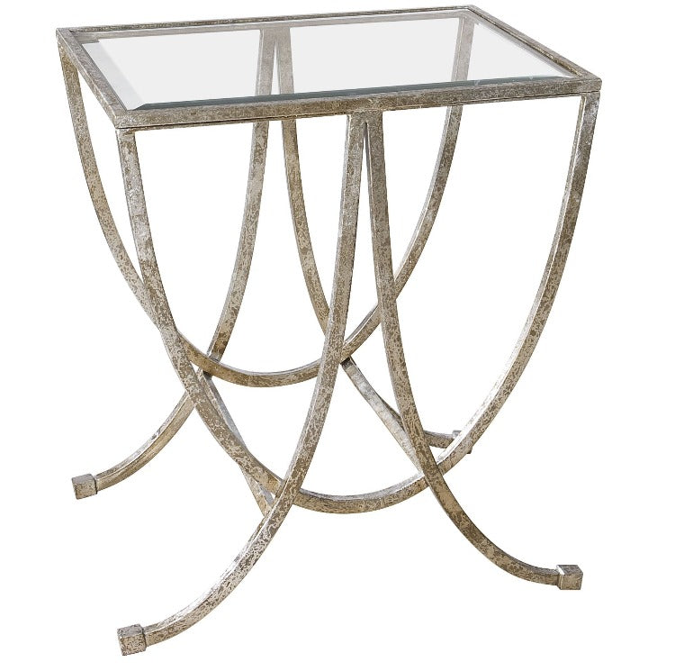 Marta Antiqued Silver Side Table - taylor ray decor