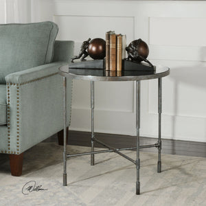 Vande Aged Steel Accent Table - taylor ray decor