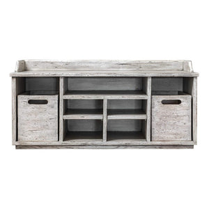Ardusin Distressed Hobby Bench in White - taylor ray decor