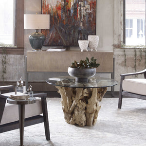 Driftwood Glass Top Cocktail Table - taylor ray decor