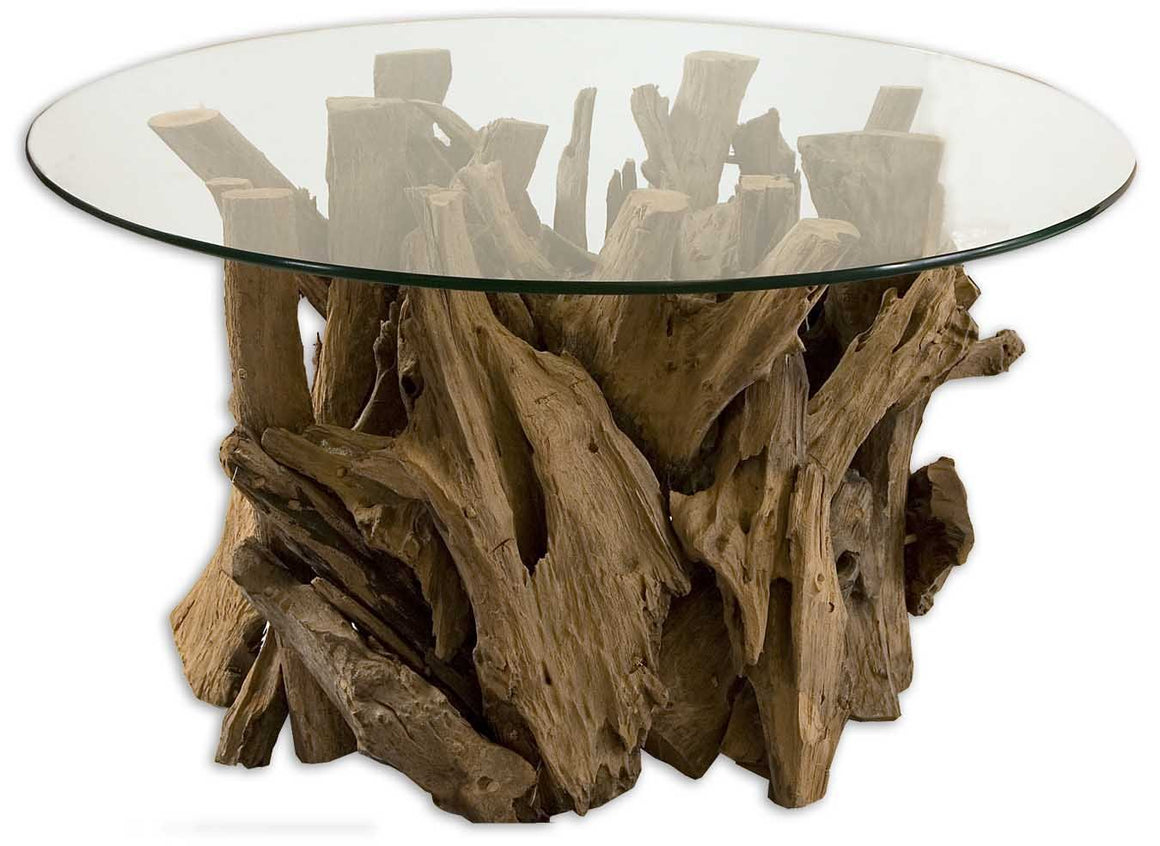 Driftwood Glass Top Cocktail Table - taylor ray decor