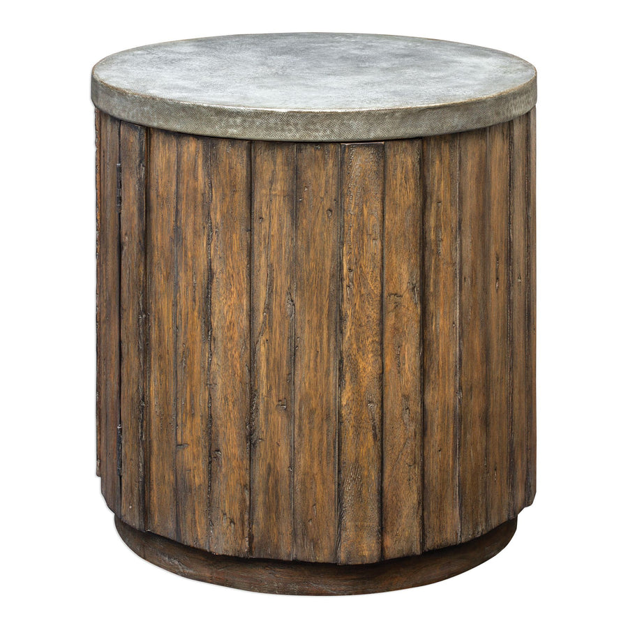Maxfield Wooden Drum Accent Table - taylor ray decor