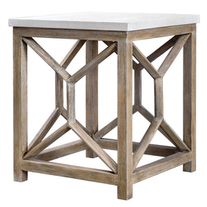 Catali Ivory Stone End Table - taylor ray decor