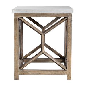 Catali Ivory Stone End Table - taylor ray decor