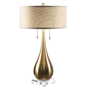 Lagrima Brushed Brass Lamp - taylor ray decor