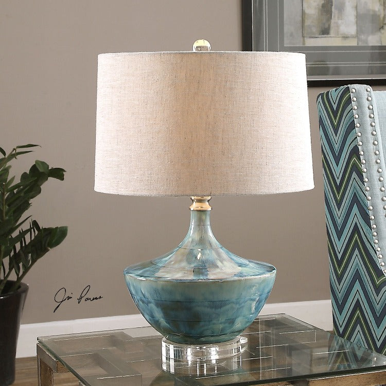 Chasida Blue Ceramic Lamp - taylor ray decor