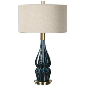 Prussian Blue Ceramic Lamp - taylor ray decor