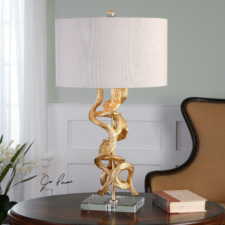 Twisted Vines Gold Table Lamp - taylor ray decor