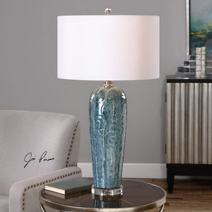 Maira Blue Ceramic Table Lamp - taylor ray decor