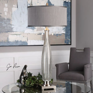 Coloma Gray Glass Table Lamp - taylor ray decor