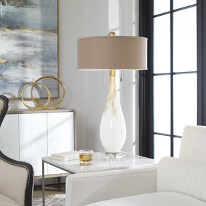 Cardoni White Glass Table Lamp - taylor ray decor
