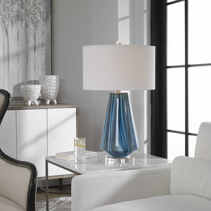 Pescara Teal-Gray Glass Lamp - taylor ray decor