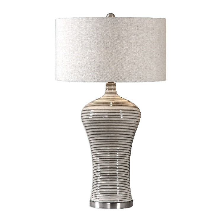 Dubrava Light Gray Table Lamp - taylor ray decor