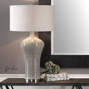 Dubrava Light Gray Table Lamp - taylor ray decor