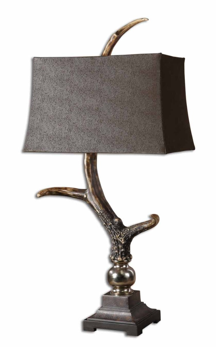 Stag Horn Dark Shade Table Lamp - taylor ray decor