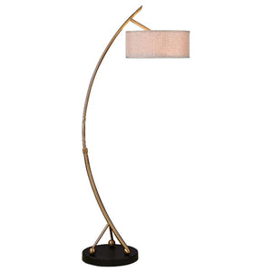 Vardar Curved Brass Floor Lamp - taylor ray decor