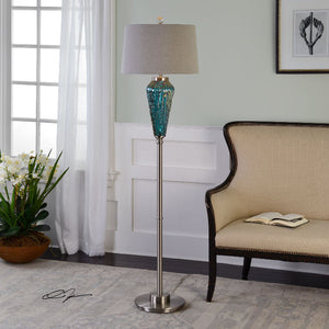 Almanzora Blue Glass Floor Lamp - taylor ray decor