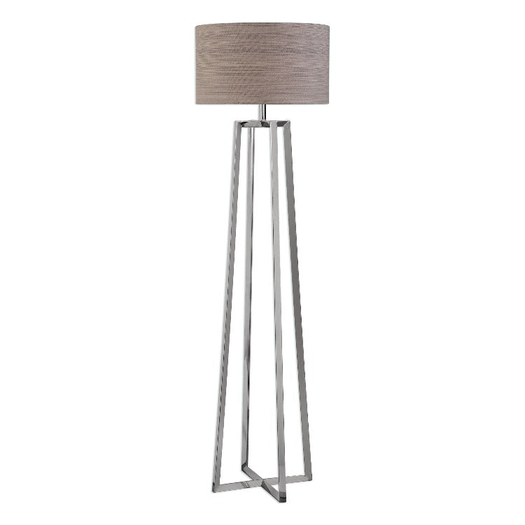 Keokee Polished Nickel Floor Lamp - taylor ray decor