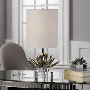 Silver Lotus Accent Lamp - taylor ray decor