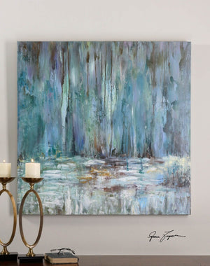 Blue Waterfall Hand Painted Canvas - taylor ray decor
