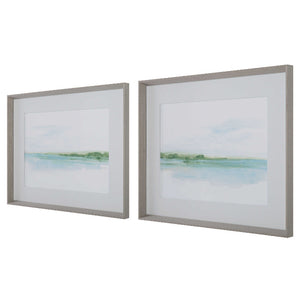 Green Ribbon Coast Framed Prints Set/2 @taylorraydecor