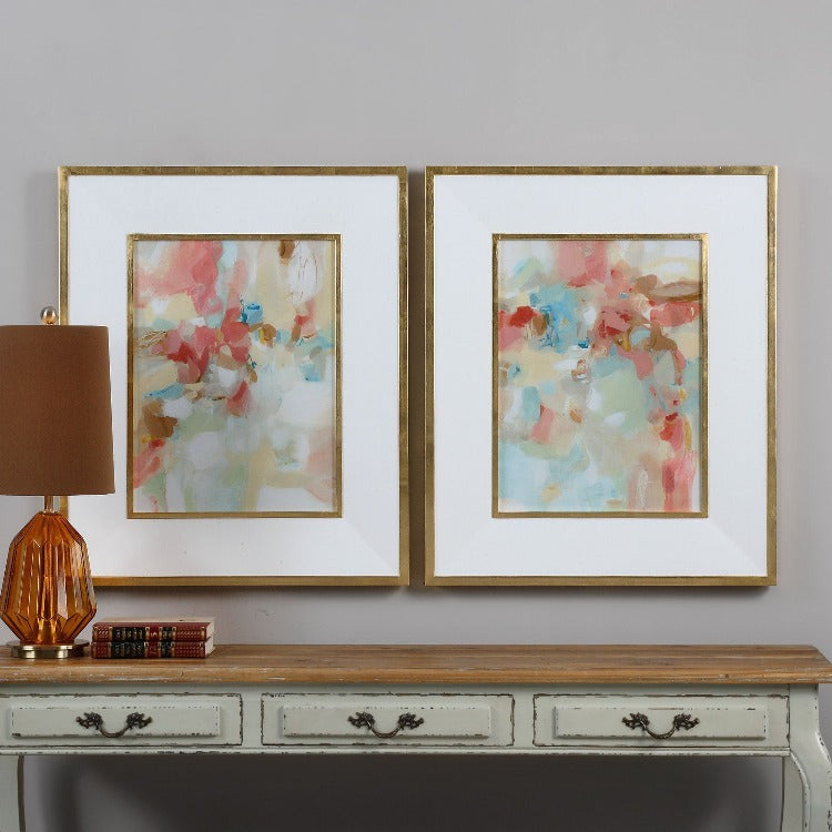 A Touch Of Blush And Rosewood Fences Art, S/2 - taylor ray decor