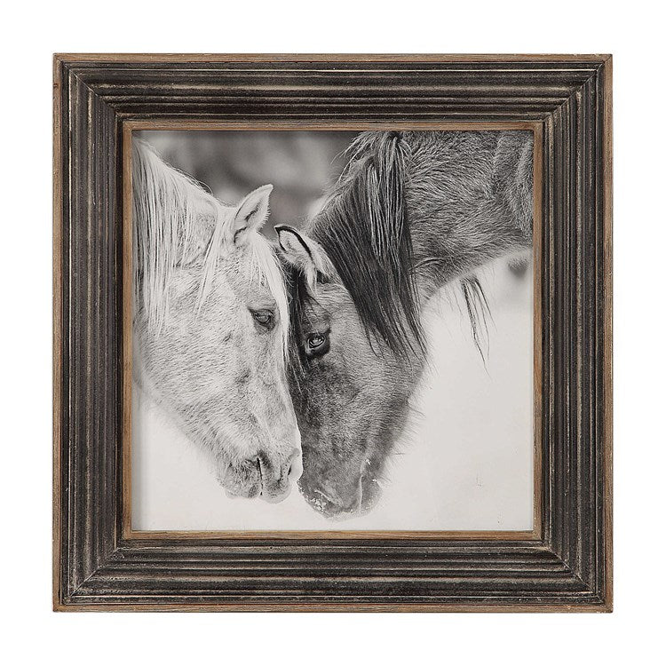 Custom Black and White Horses Framed Print - taylor ray decor