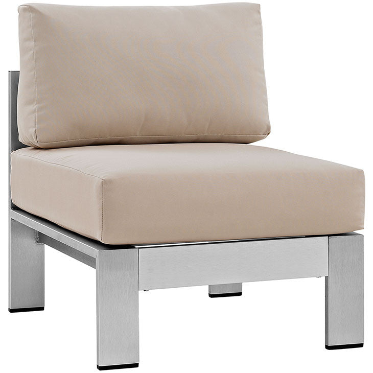 Shore Armless Outdoor Patio Aluminum Chair - taylor ray decor