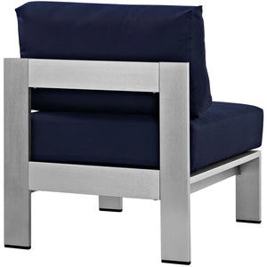 Shore Armless Outdoor Patio Aluminum Chair - taylor ray decor