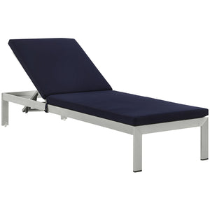 Shore Outdoor Patio Aluminum Chaise with Cushions - taylor ray decor