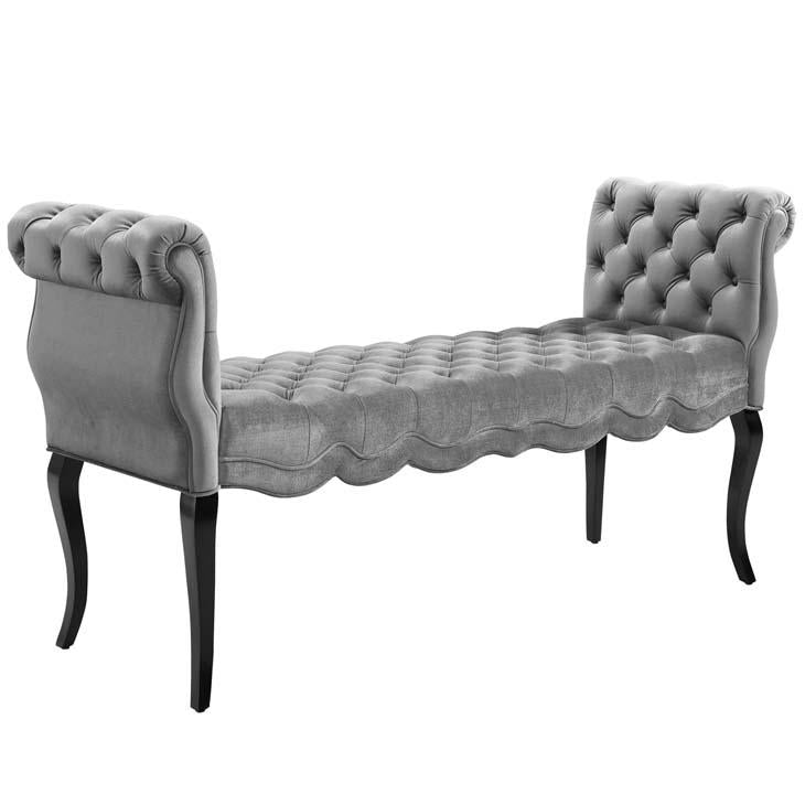 Adelia Chesterfield Style Button Tufted Velvet Bench - taylor ray decor