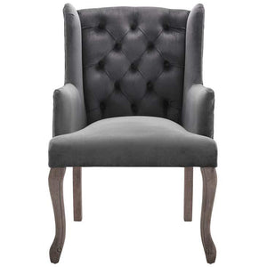 Realm French Vintage Velvet Dining Armchair - taylor ray decor