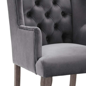 Realm French Vintage Velvet Dining Armchair - taylor ray decor