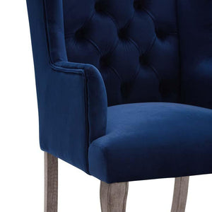 Realm French Vintage Velvet Dining Armchair - taylor ray decor