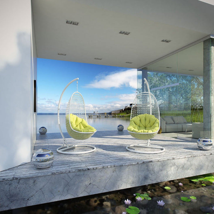 Encounter Swing Outdoor Patio Fabric Lounge Chair - taylor ray decor