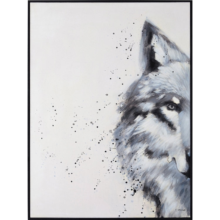 Whiteway Gray Wolf Hand Painted Canvas by Taylor Ray Decor