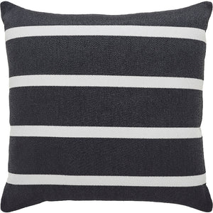 Commack Indoor/Outdoor Pillow in Dark Grey and White