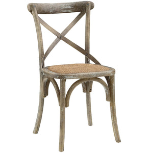Gear Rustic Wood Dining Side Chair in Gray Wash