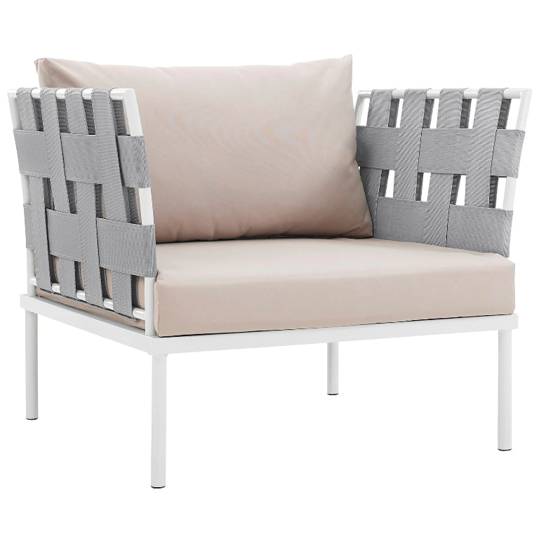 Harmony Outdoor Patio Aluminum Armchair in Beige