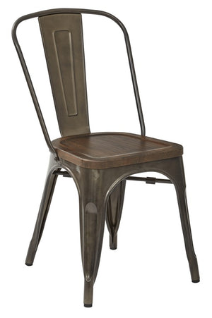 Indio Metal Chairs with Wood Seat, Set of 2 - taylor ray decor